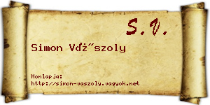 Simon Vászoly névjegykártya